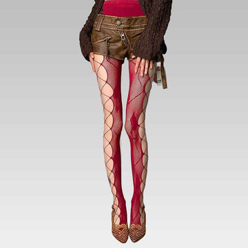 Enchanted Rose Lace Cut-Out Tempting Stocking
