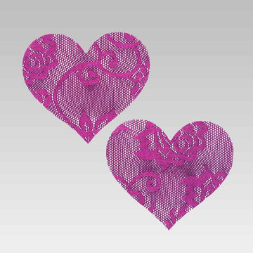 Purple Lace Nipple Covers – 4 Shapes (Heart, Star, Round, Flower)