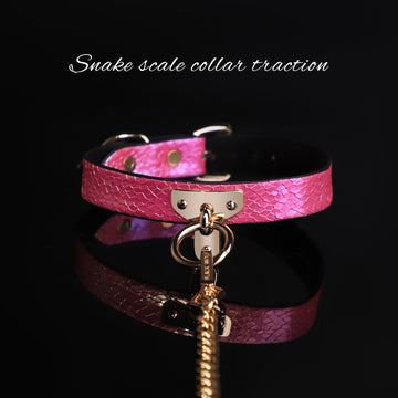 Pink Snake Scale Collar Traction