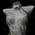 BDSM Silver Nipple Chain & G-String Set
