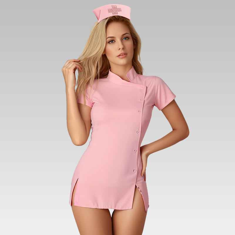 Sexy Pink Nurse Costume Lingerie Set