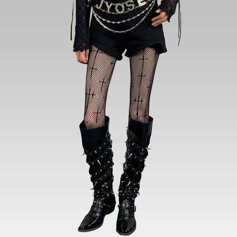 Divine Temptation Cross-Patterned Stockings