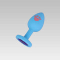 Cute Paw Print Silicone Butt Plug with Gem Base – Pink & Blue