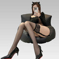 Elegance Black/White Lace Garter Stockings
