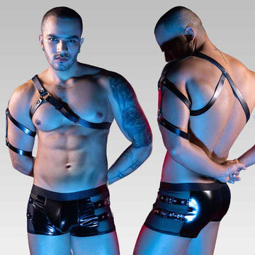 Men’s Faux Leather Harness Set