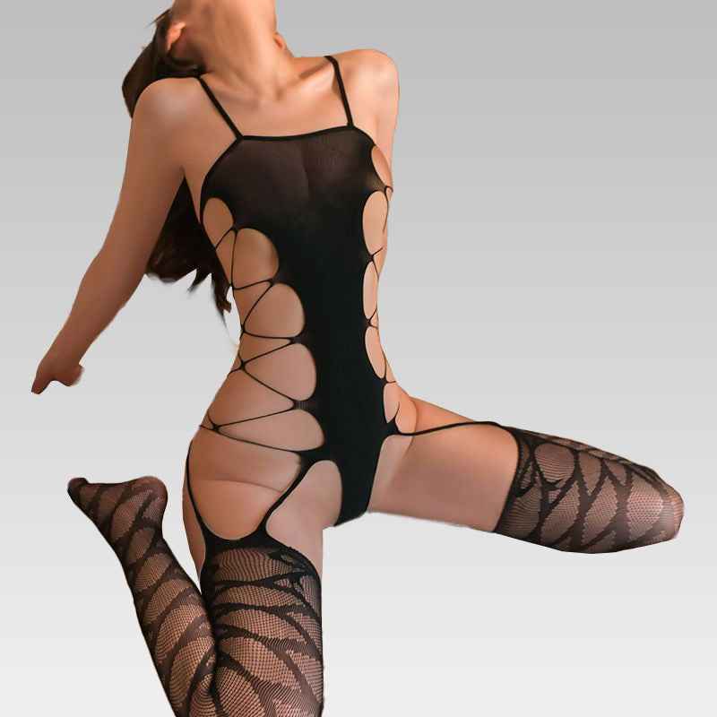 Alluring Cutout Fishnet Bodystocking