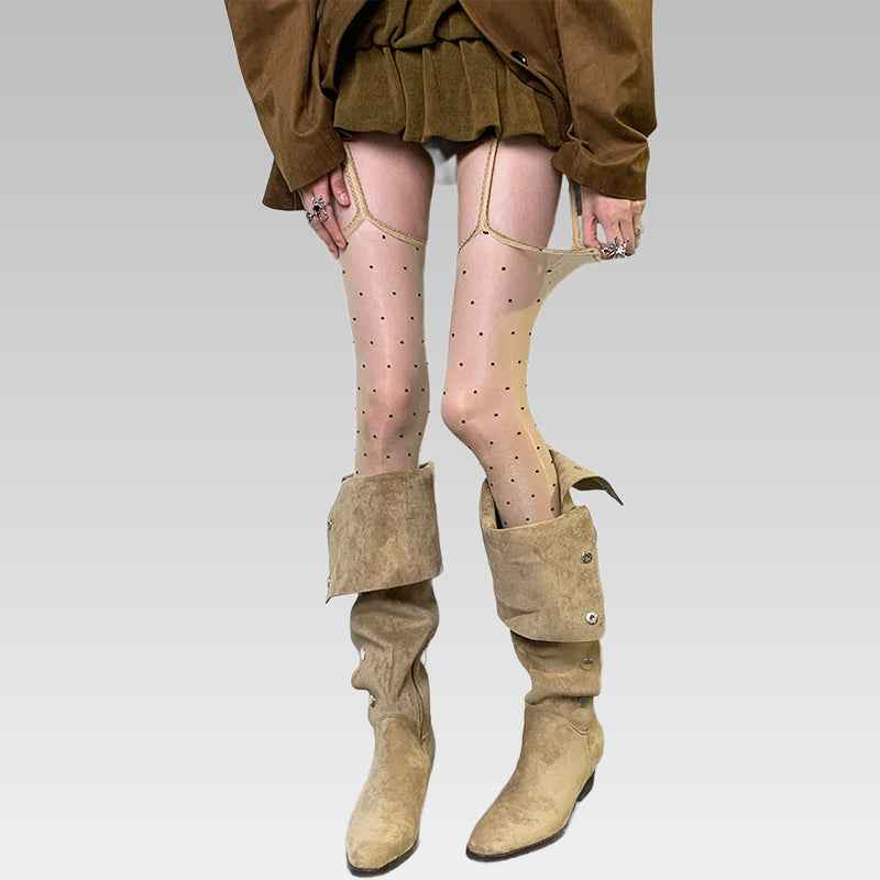 Polka Tease Suspender Stockings