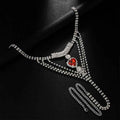 BDSM Silver Nipple Chain & G-String Set