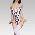 Cow Print Cut-Out Bodysuit Lingerie