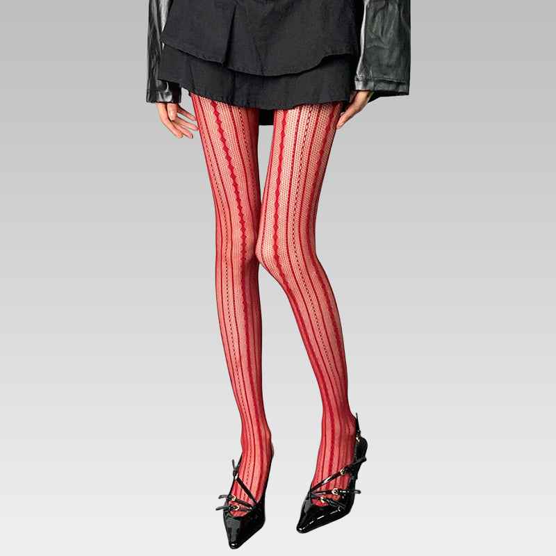 Diamond Mesh Thigh High Stockings