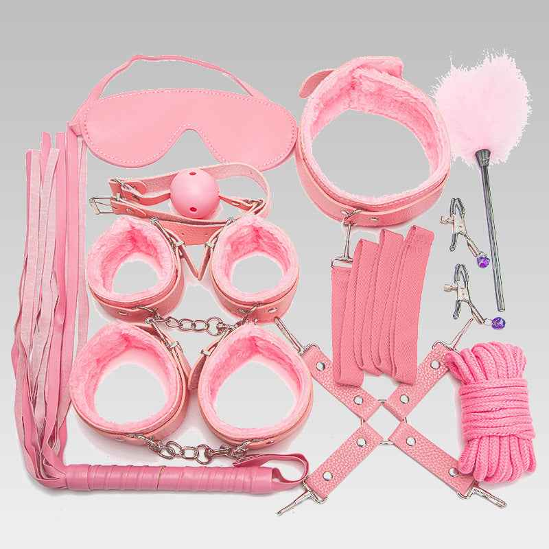 3-Piece BDSM Restraint Bondage Kit Pink/Black/Black