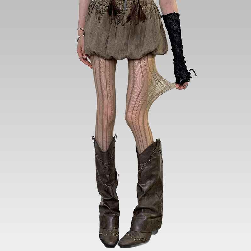 Diamond Mesh Thigh High Stockings