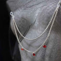 BDSM Silver Nipple Chain & G-String Set