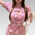 Sweetheart Pink Heart-Buckle Uniform