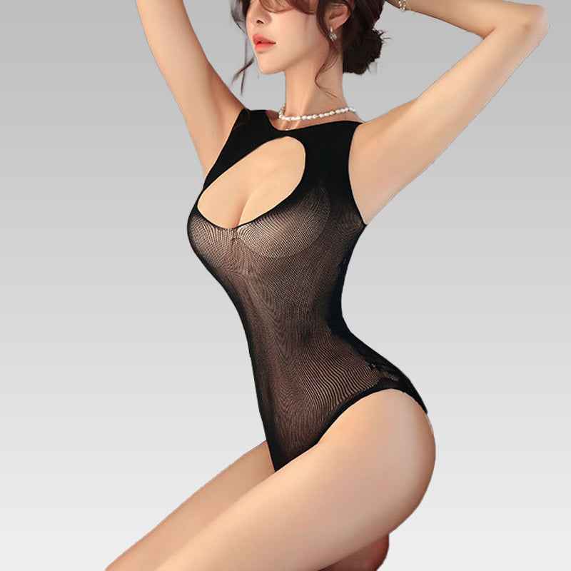 Sheer Black Keyhole Bodysuit