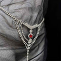 BDSM Silver Nipple Chain & G-String Set
