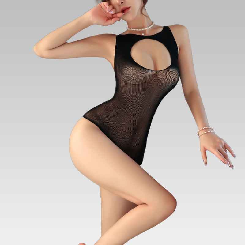 Sheer Black Keyhole Bodysuit