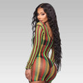Sexy Rainbow Fishnet Long Sleeve Cover-Up Bodysuit