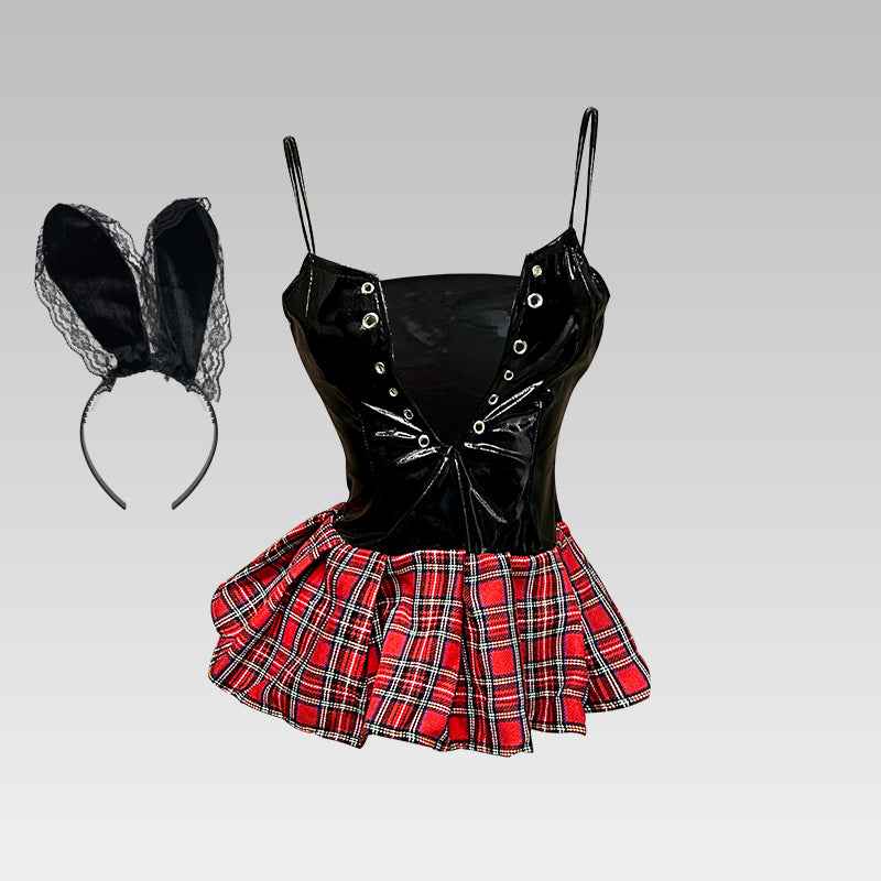 Flirty Faux Leather Bunny Girl