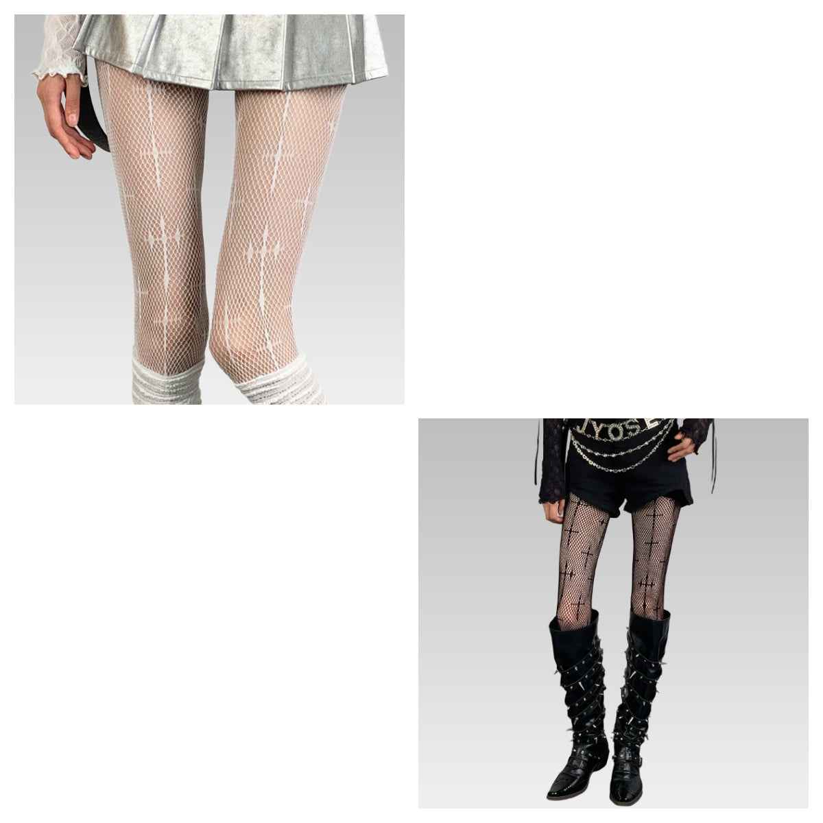 Divine Temptation Cross-Patterned Stockings