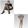Elegance Black/White Lace Garter Stockings