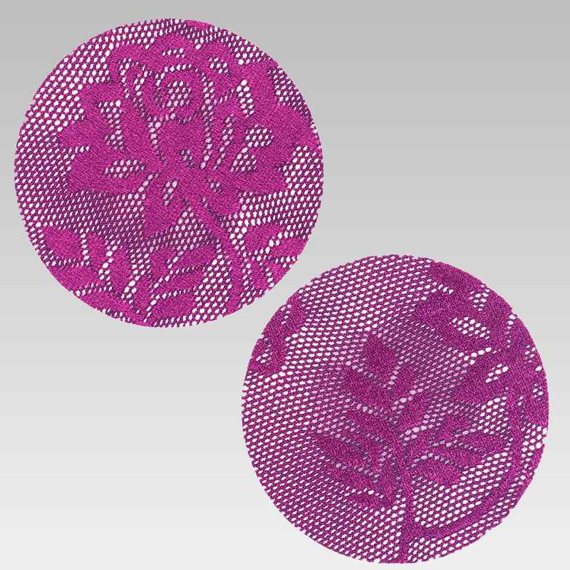 Purple Lace Nipple Covers – 4 Shapes (Heart, Star, Round, Flower)