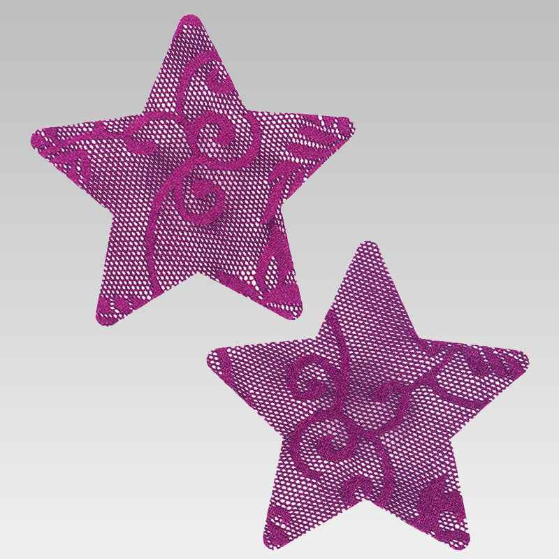 Purple Lace Nipple Covers – 4 Shapes (Heart, Star, Round, Flower)