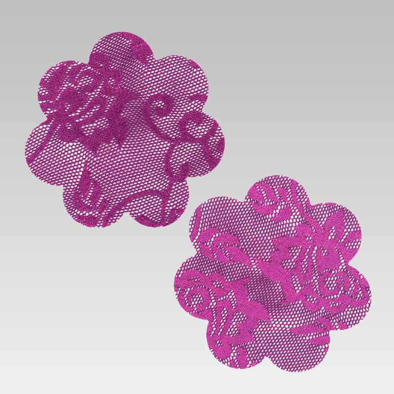 Purple Lace Nipple Covers – 4 Shapes (Heart, Star, Round, Flower)