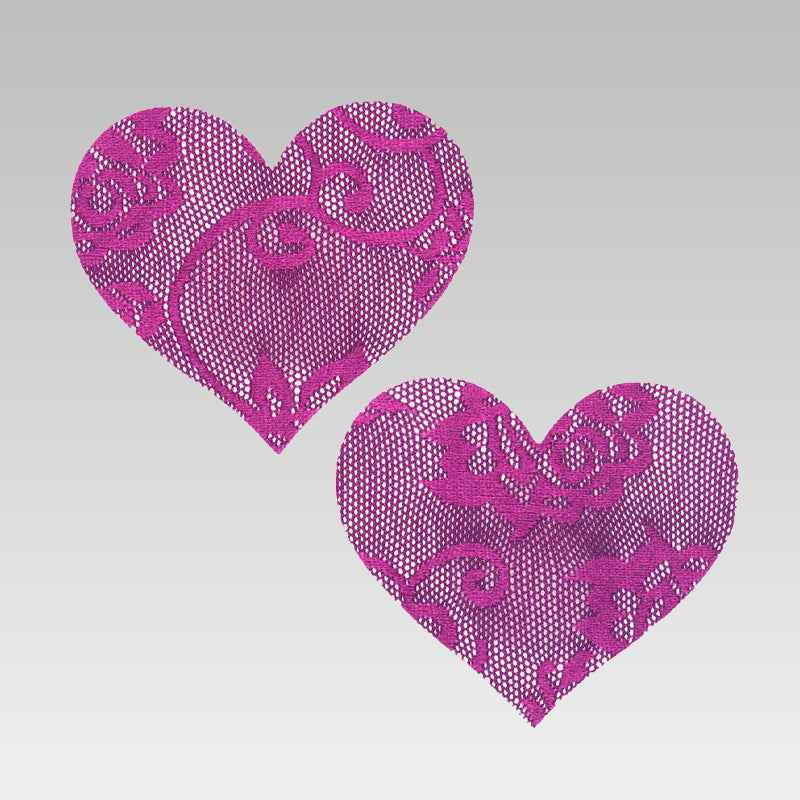 Purple Lace Nipple Covers – 4 Shapes (Heart, Star, Round, Flower)