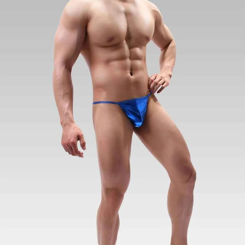 Malemodelinbluethongsidepose
