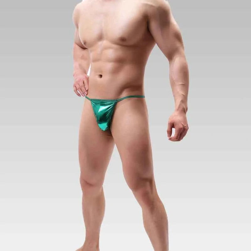 Malemodelingreenthongfrontview