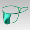 Malemodelwearinggreenthongsideview