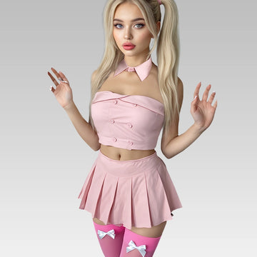 Pink Uniform Temptation Schoolgirl Cosplay Set