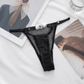 Black thong underwear with BABY rhinestone letter chain, customizable sexy lingerie