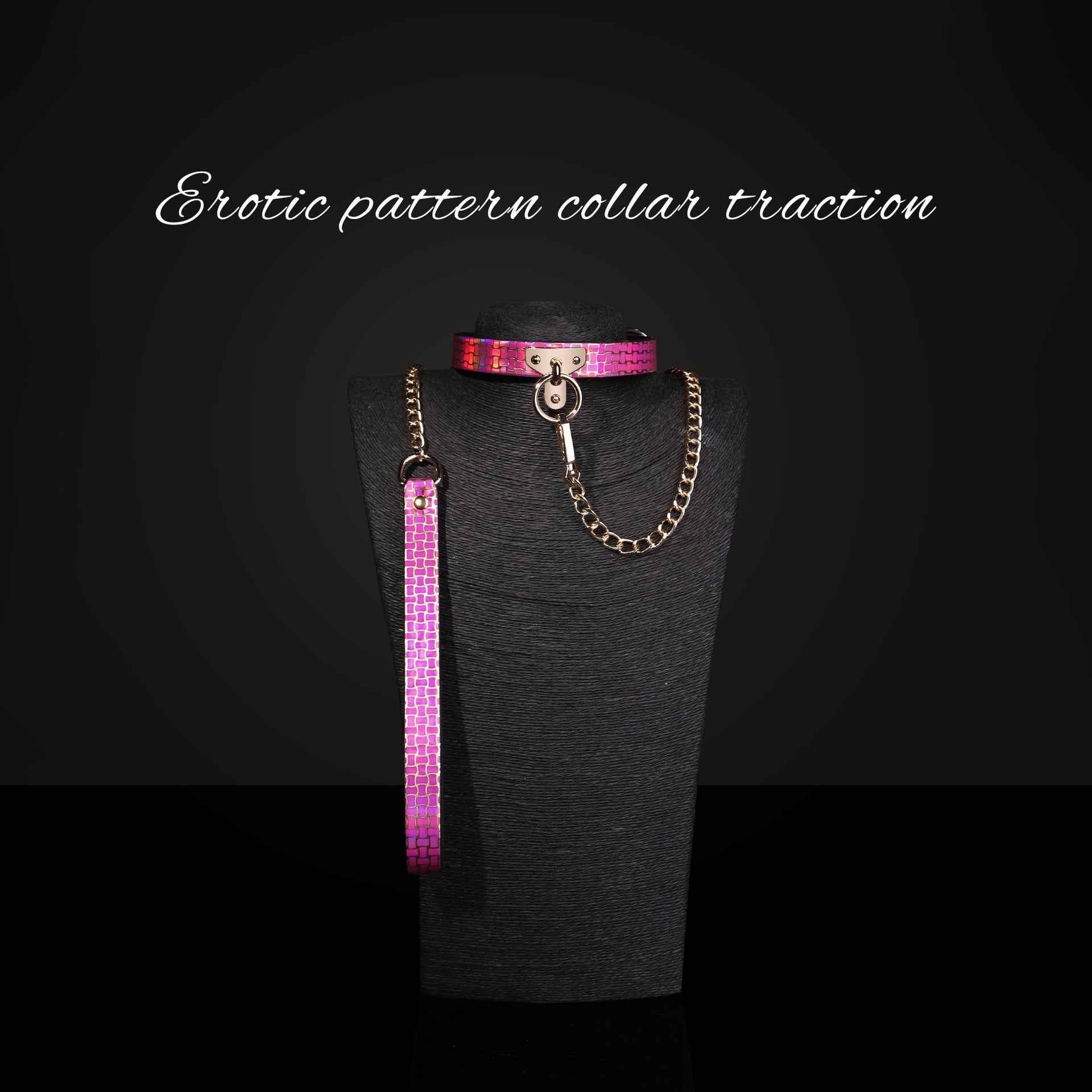 Erotic Pink Pattern Collar Traction