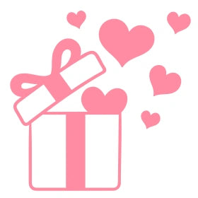 Romantic lingerie gift box icon with hearts representing perfect intimate present