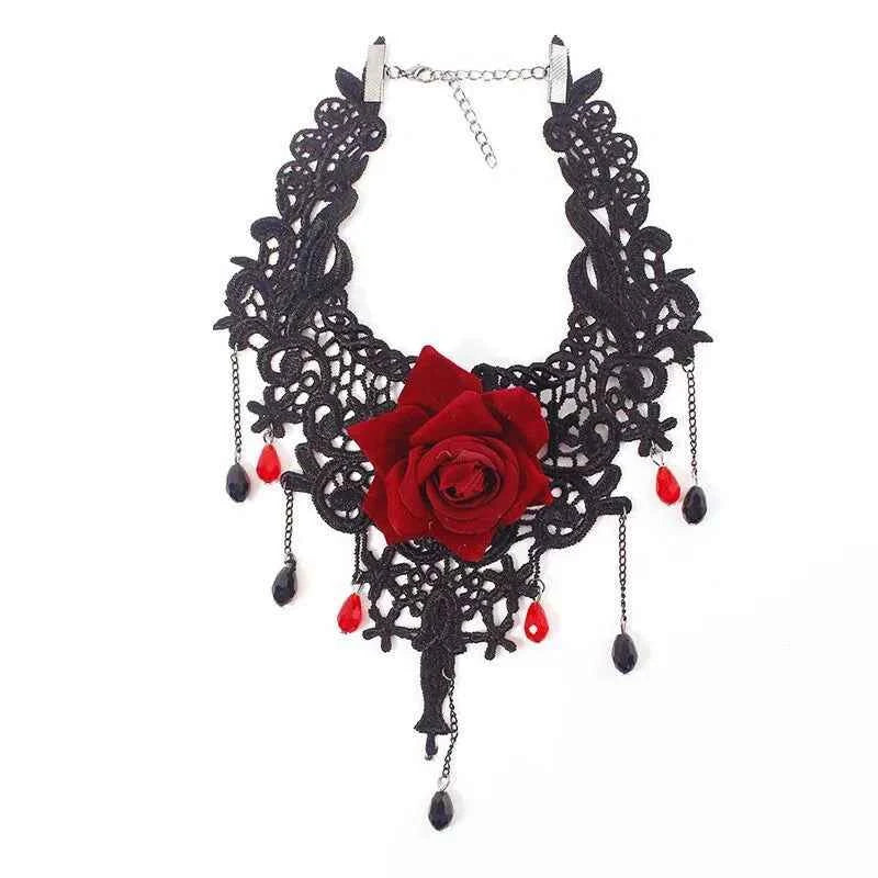 Gothic Rose Lace Choker Necklace