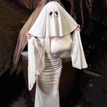 Cosplay Ghost Backless Dress With Mask