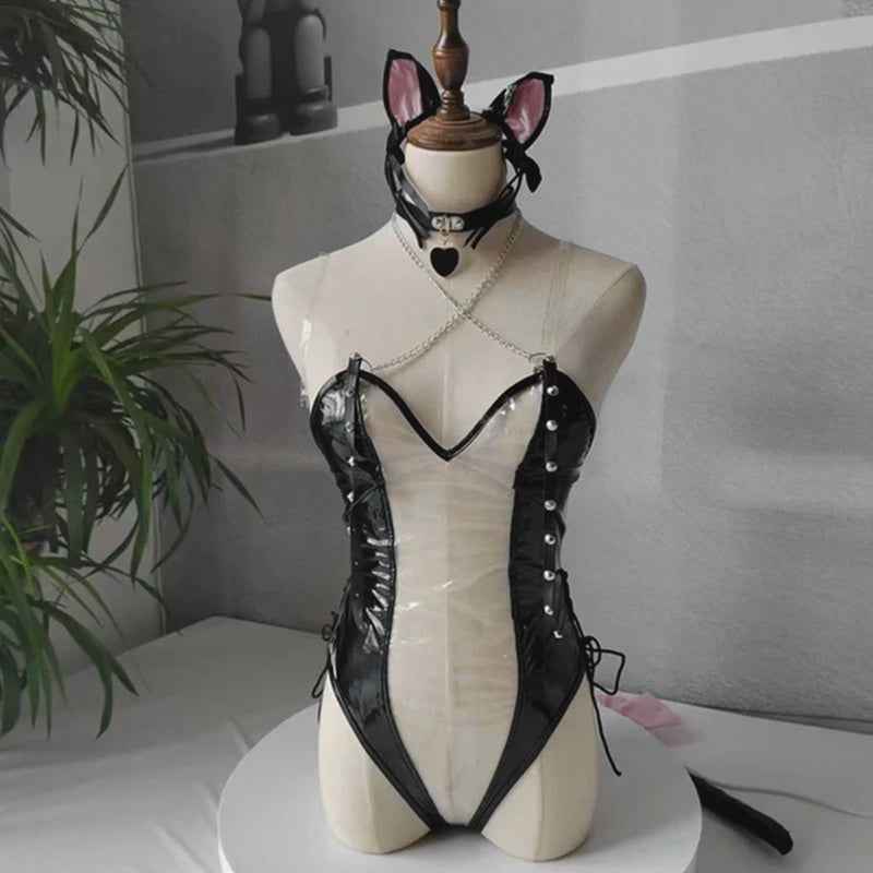 Ichigo Latex Bodysuit Cosplay Set