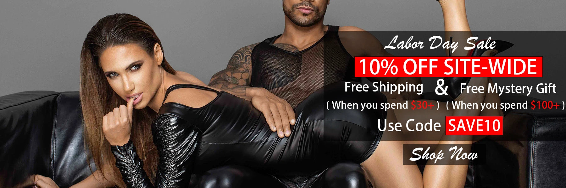 Labor Day Sale mobile banner with 10% off site-wide, free shipping over $30, plus a free surprise gift on orders above $100slider_item_WfnFDP