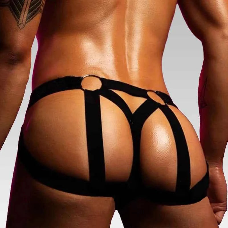 Men’s Erotic Strappy Open-Back Jockstrap Underwear