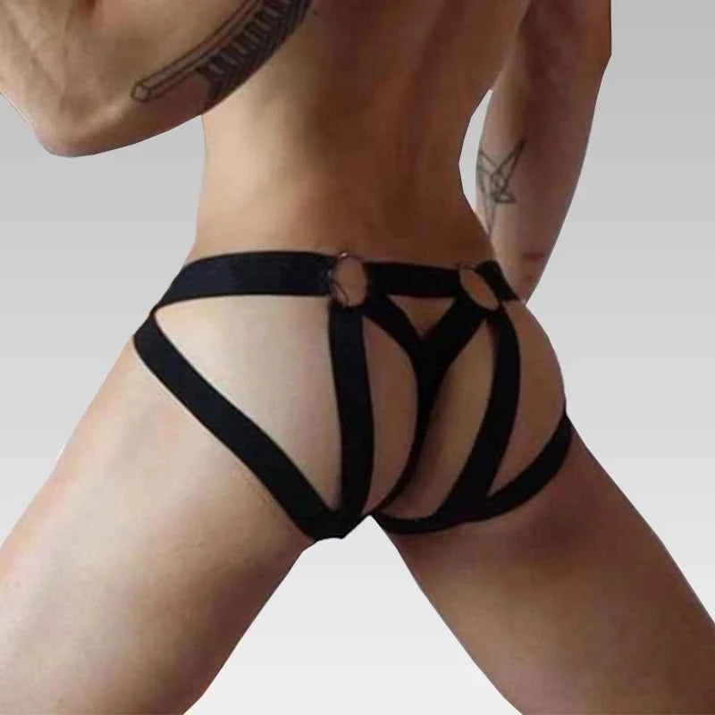 Men’s Erotic Strappy Open-Back Jockstrap Underwear
