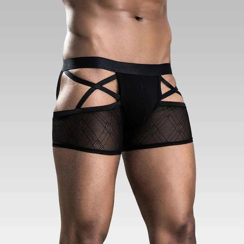Men’s Strappy Sheer Boxer Briefs
