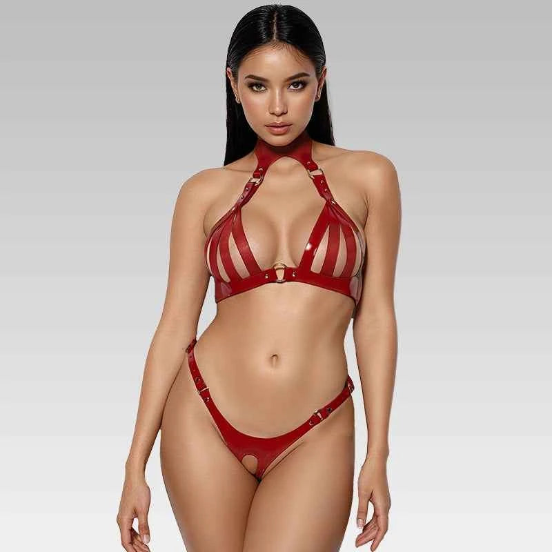 red-strappy-harness-lingerie-set-front-view