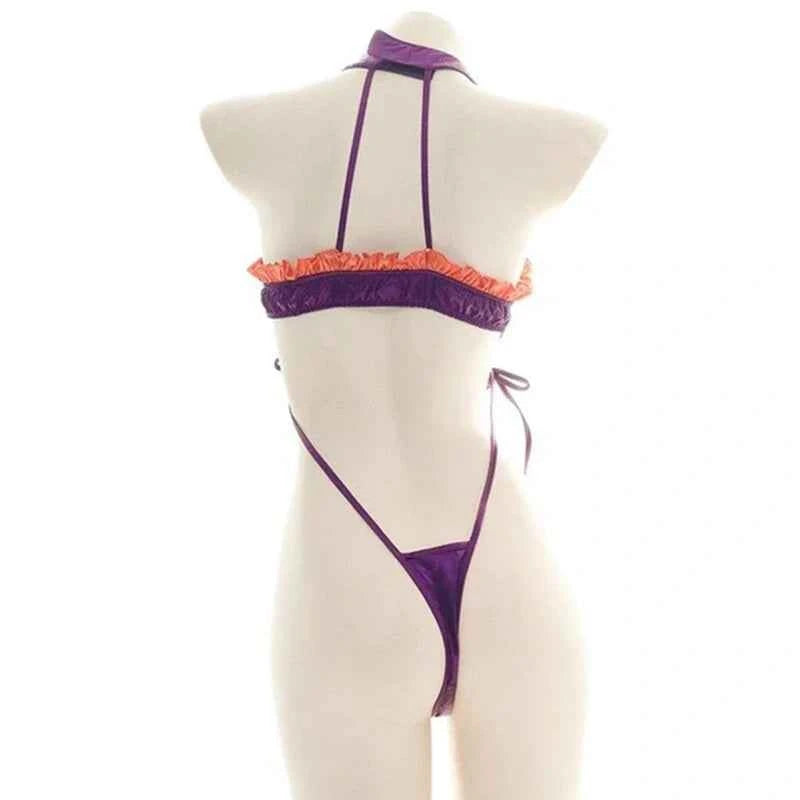 Ruffled Bat Halloween Monokini Set