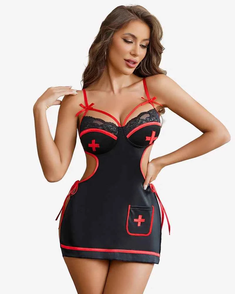 Side Slit Nighty Dress with G-String