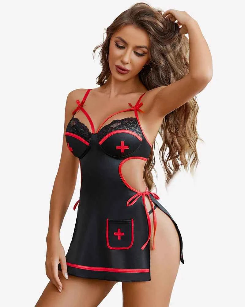 Side Slit Nighty Dress with G-String