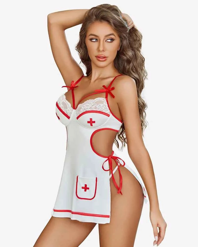 Side Slit Nighty Dress with G-String